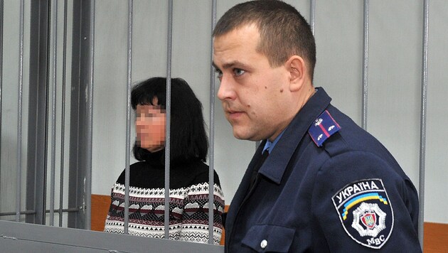 Die 52-Jährige während einer Gerichtsanhörung in Charkow (Bild: APA/AFP/SERGEY BOBOK)