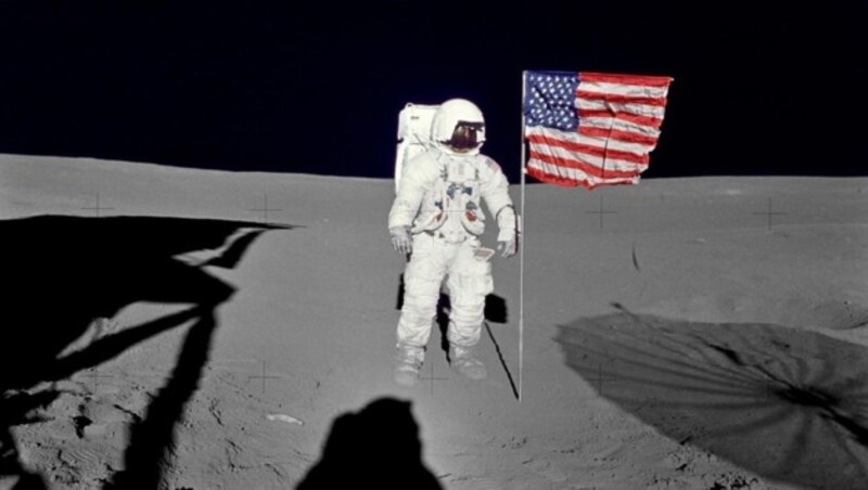 Apollo 14: Edgar D. Mitchell im Jahr 1971 auf dem Mond (Bild: APA/AFP/NASA)