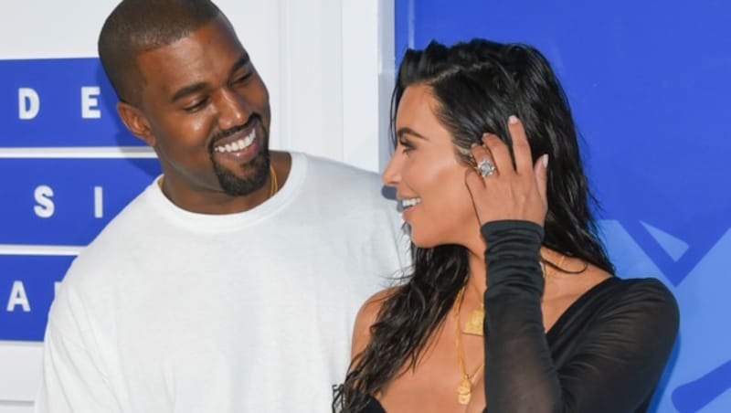 Kim Kardashian und Kanye West (Bild: AP)