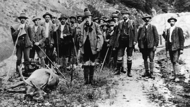 Kaiser Franz Joseph I. auf der Jagd in Mitterweißenbach am 31. Juli 1912 (Bild: APA/MUSEEN DER STADT WIEN)