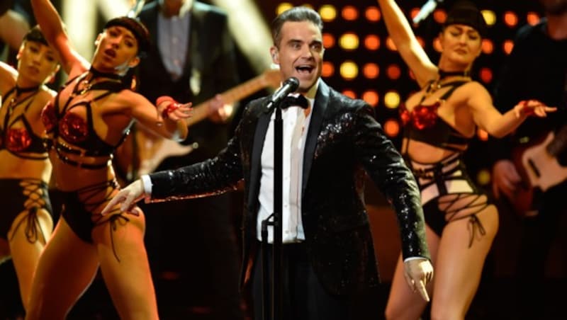 Robbie Williams feierte wie ein Russe. (Bild: AP)