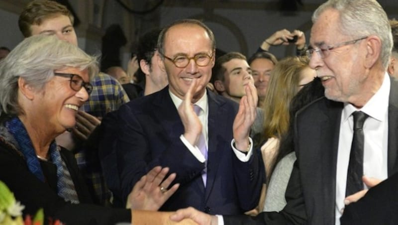 Heide Schmidt, Othmar Karas, Alexander Van der Bellen (Bild: APA/HERBERT NEUBAUER)