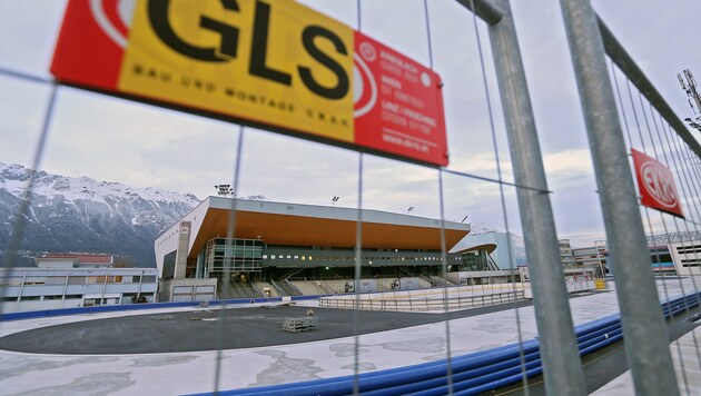Bei der Baustelle beim Eisstadion in Innsbruck war die GLS am Werk. (Bild: Christof Birbaumer)