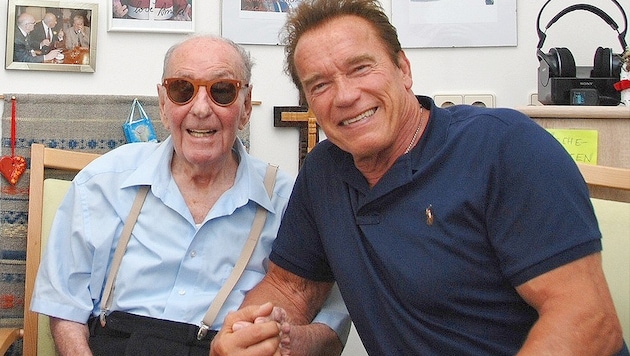 Arnold Schwarzenegger bei seinem letzten Besuch bei Alfred Gerstl in Graz (Bild: Ferdinand Krainer)