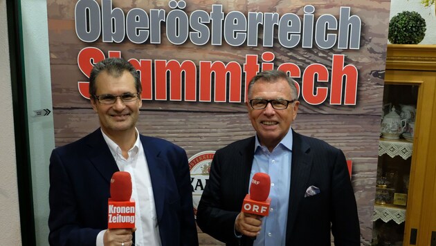 Harald Kalcher (â01EOÖ-Kroneâ01C) und Reinhard Waldenberger (ORF) (Bild: Kronen Zeitung/ Chris Koller)