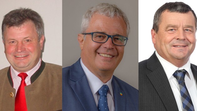 Ortschefs Herbert Lehner (Steegen), Wolfgang Oberlehner (Peuerbach),Peter Sattlberger (Bruck-Waasen) (Bild: "Krone")