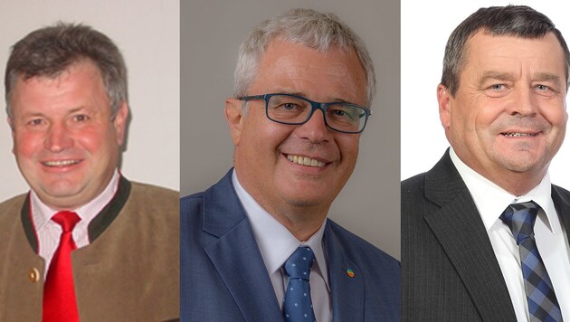 Ortschefs Herbert Lehner (Steegen), Wolfgang Oberlehner (Peuerbach),Peter Sattlberger (Bruck-Waasen) (Bild: "Krone")
