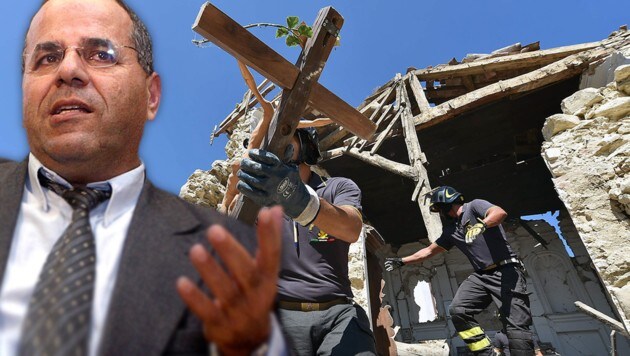 Ayub Kara bezeichnete die Beben in Italien als "Strafe Gottes". (Bild: APA/AFP/ALBERTO PIZZOLI, APA/AFP/LIOR MIZRAHI)