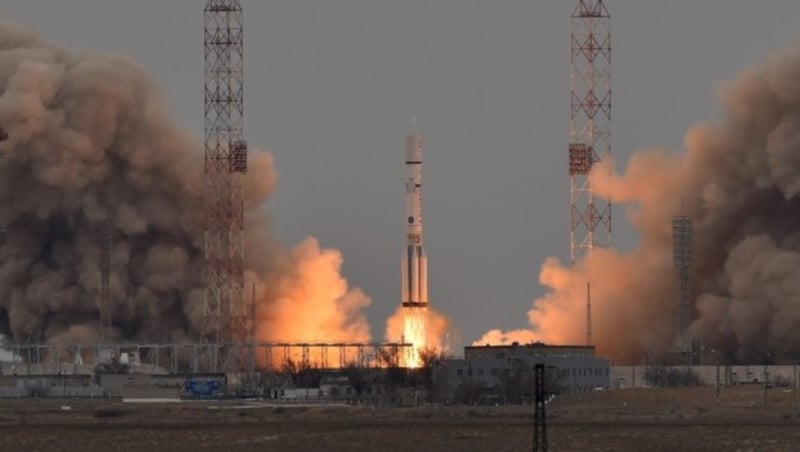 Der Start der Sonde TGO am 14. März 2016 in Baikonur (Bild: APA/AFP/Kirill Kudryavtsev)