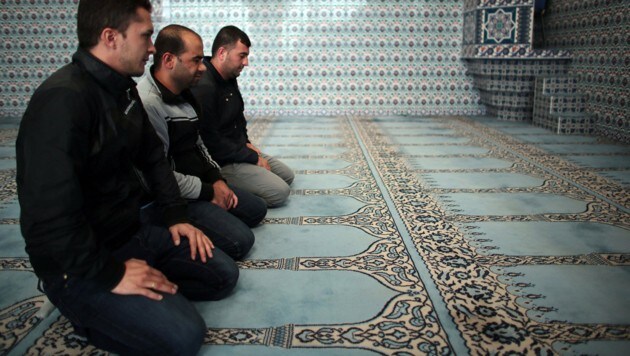 Muslime beten in einer Moschee (Bild: APA/dpa/Oliver Berg)