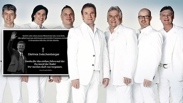 Schlagzeuger und Ex-Mitglied des Nockalm Quintetts, Dietmar Zwischenberger (ganz rechts), ist tot. (Bild: Koch Universal/Michael Wilfling, facebook.com)