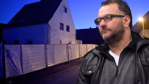 Das Horror-Haus von Höxter und der Hauptangeklagte (Bild: dpa/Jonas Güttler, AP/Bernd Thissen)