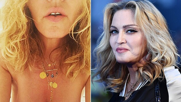 Madonna zieht sich für Hillary Clinton aus. (Bild: instagram.com/madonna, APA/AFP/BEN STANSALL)