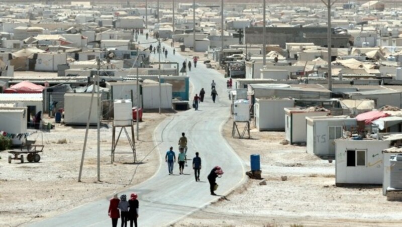 Das Flüchtlingslager Zaatari (Jordanien) hat rund 80.000 Bewohner und wird von der UNO betrieben. (Bild: AFP)