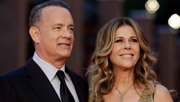 Tom Hanks mit seiner Ehefrau Rita (Bild: AP)