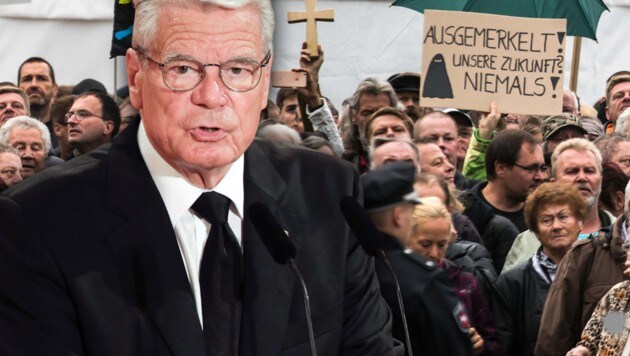 Deutschlands Bundespräsident Joachim Gauck spricht sich für Grenzen im Dialog mit Wutbürgern aus. (Bild: AFP/ODD ANDERSEN, AFP/MARKUS SCHREIBER)