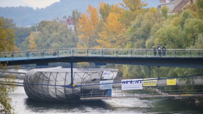 Die Insel in der Mur in Graz. (Bild: Sepp Pail)