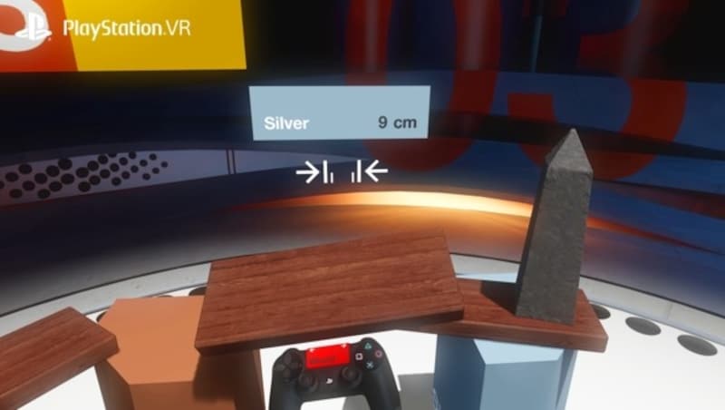 Klötzchen zum Anfassen: In "Tumble VR" darf hochgestapelt werden. (Bild: Sony)