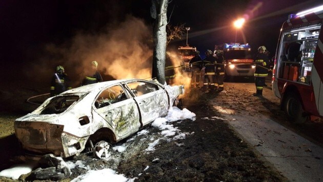 Die beiden Insassen des verunglückten Autos verbrannten bis zur Unkenntlichkeit. (Bild: Privat)