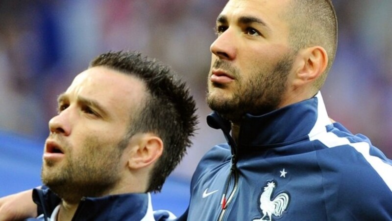 Mathieu Valbuena und Karim Benzema (Bild: APA/AFP/PHILIPPE HUGUEN)