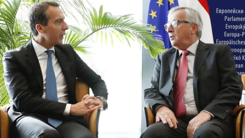 CETA-Gespräch zwischen Kern und Juncker (Bild: APA/BKA/ANDY WENZEL)