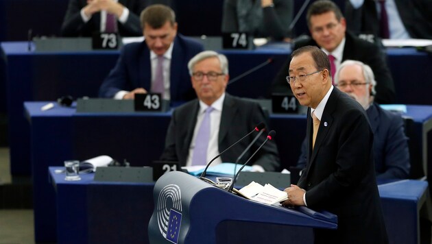 Ban Ki Moon im Europaparlament (Bild: Associated Press)