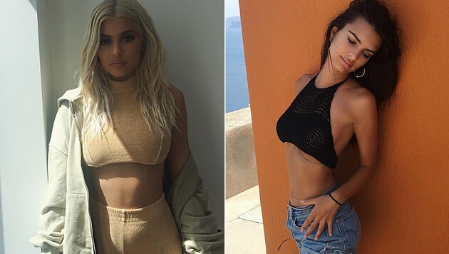 Kylie Jenner und Emily Ratajkowski tragen den Underboob-Trend schon. (Bild: instagram.com/kyliejenner, instagram.com/emrata)