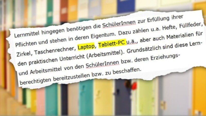 Ein Ausriss aus jenem Schreiben des Ministeriums, das für Wirbel sorgte. (Bild: "Krone", Thinkstockphotos.com)