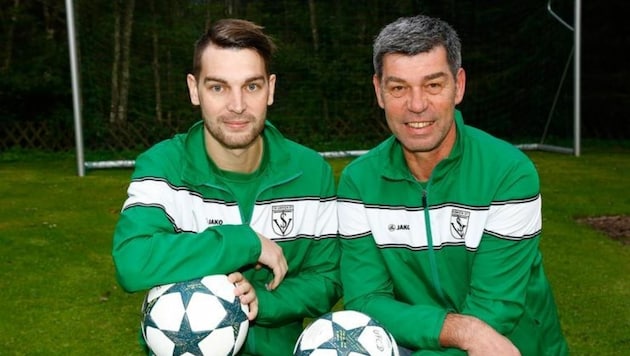 Geballte Pfaffenbichler-Power in Unken: Hannes (links) als Goalgetter mit Papa Gerhard als "Co". (Bild: Gerhard Schiel)