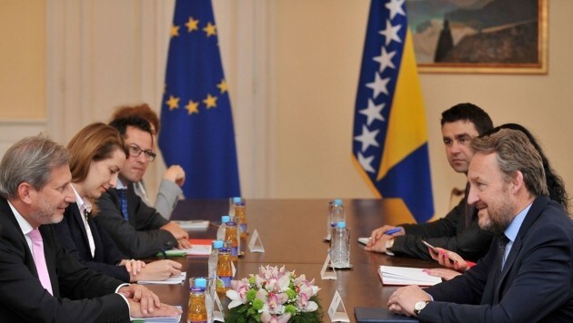 Vertreter der EU und Bosnien-Herzegowinas in Brüssel (Bild: AFP)