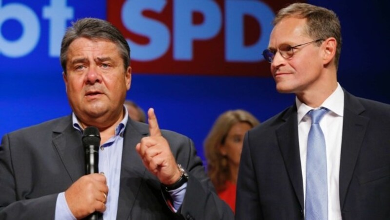 SPD-Chef Sigmar Gabriel (l.) (Bild: AFP)