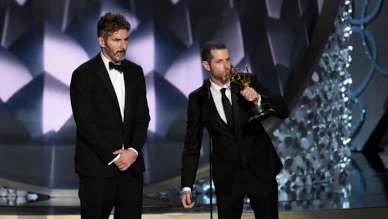 Die „Game of Thrones“-Autoren und Produzenten David Benioff und D.B Weiss (Bild: Chris Pizzello/Invision/AP)