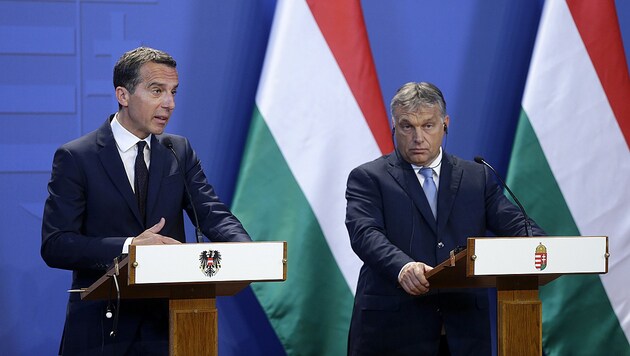 Kern und Orban wollen "ein neues Kapitel" aufschlagen, doch noch sind viele Streitpunkte offen. (Bild: APA/BKA/ANDY WENZEL)