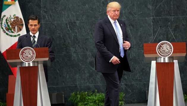 Donald Trump zu Besuch beim mexikanischen Präsidenten Enrique Pena Nieto (Bild: ASSOCIATED PRESS)