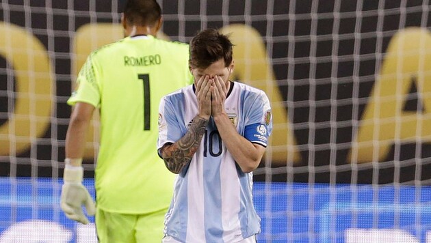 Messi nach dem verlorenen Copa-America-Match gegen Chile (Bild: GEPA)
