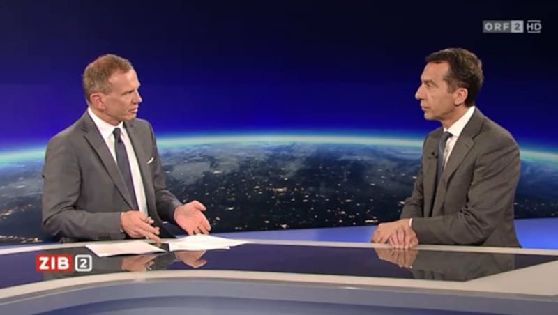 Bundeskanzler Christian Kern im Gespräch mit ORF-Moderator Armin Wolf (Bild: tvthek.orf.at)