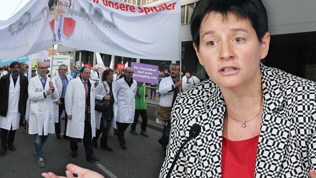 Die Spitalsärzte sind streikbereit, Gesundheitsstadträtin Sonja Wehsely will aber nicht nachgeben. (Bild: ANDI SCHIEL, Peter Tomschi)