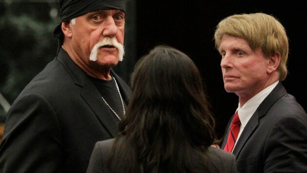 Wrestling-Star Hulk Hogan und Peter Thiel (Bild: AP)