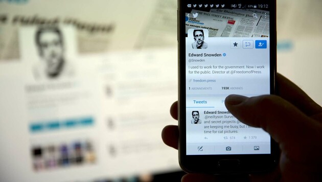 Edward Snowdens Twitter-Seite (Bild: APA/AFP/FLORIAN DAVID)