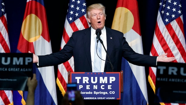 Donald Trump bei einem Wahlkampfauftritt (Bild: AP)