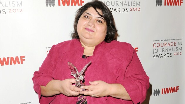 Khadija Ismayilova 2012 bei einer Preisverleihung für Mut im Journalismus in den USA (Bild: APA/AFP/GETTY IMAGES/JASON MERRITT)