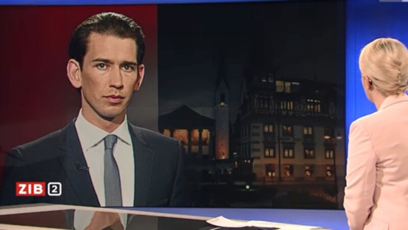 Kurz kritisiert die "verfehlte Flüchtlingspolitik in Europa". (Bild: ORF)