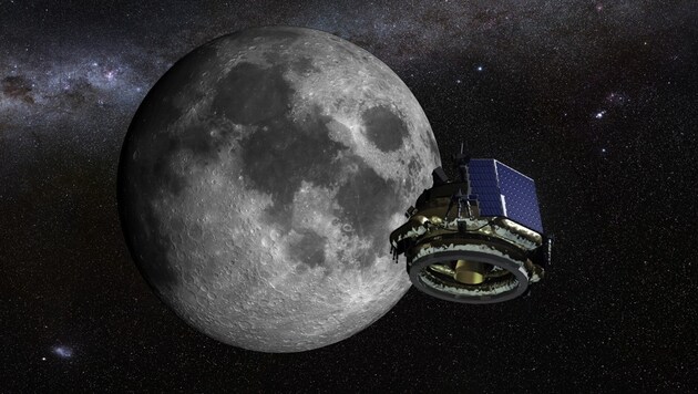 Illustration: Der Lander MX-1 beim Anflug auf den Erdtrabanten (Bild: Moon Express)