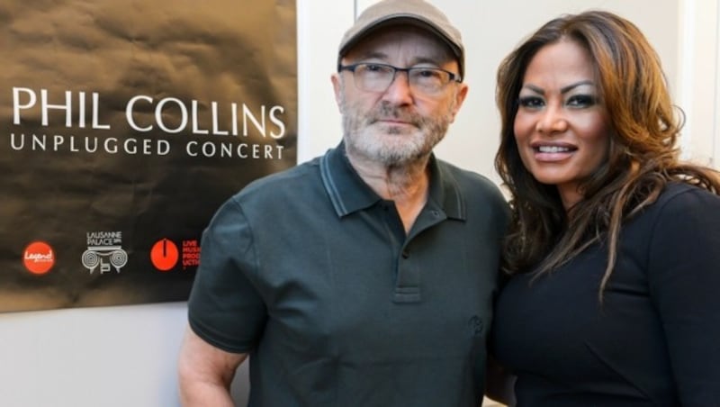 Phil Collins und seine Orianne (Bild: APA/AFP/FABRICE COFFRINI)