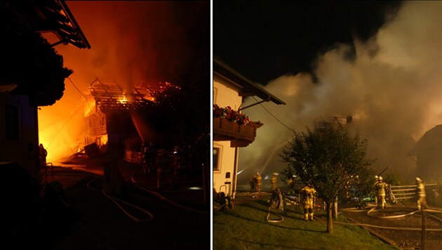Das Bauernhaus brannte lichterloh. (Bild: FF Tamsweg)