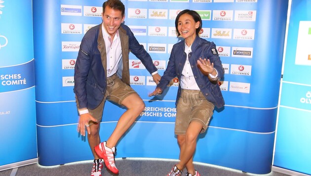 Liu Jia (hier mit Rene Pranz) wird Österreichs Fahnenträgerin in Rio sein. (Bild: GEPA)