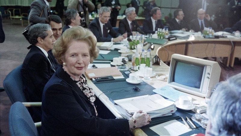 Margaret Thatcher verhandelte den „Britenrabatt“. (Bild: APA/AFP/STEVE WILKINSON)