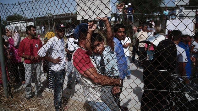 Flüchtlingslager auf der griechischen Insel Lesbos (Bild: AFP)