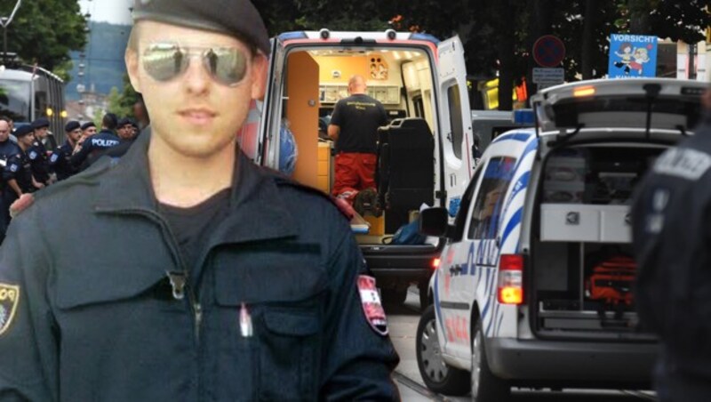 Der Polizist Daniel S. (23) wurde von dem Billa-Räuber erschossen. (Bild: APA/HERBERT P. OCZERET, privat)