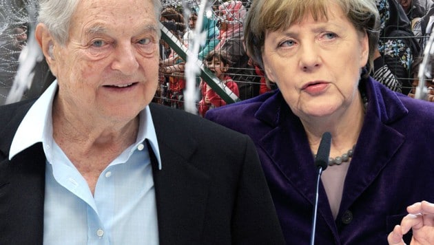 George Soros, Angela Merkel (Bild: AFP/ARMEND NIMANI, AP/Francois Walschaerts, AFP/ERIC PIERMONT)